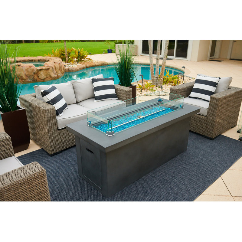 AKOYA Outdoor Essentials 24'' H x 60'' W Concrete Propane Outdoor Fire